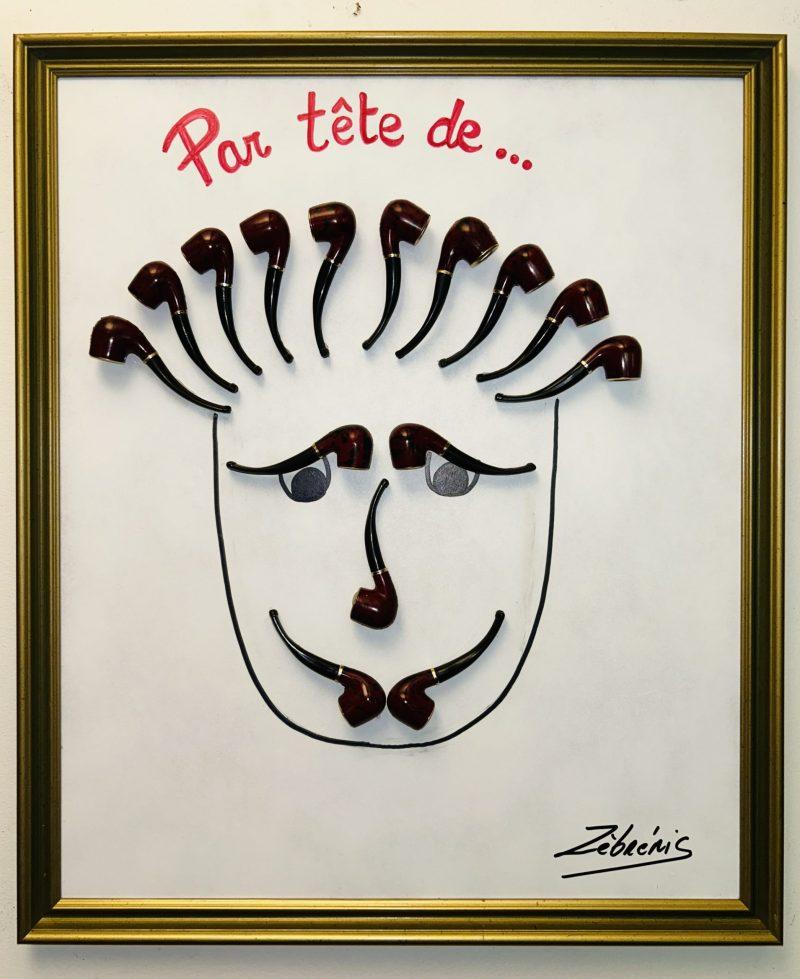 Collection expressions françaises objet rigolo N*447 du #petitmuséerigolo de #zèbréric « Par tête de… » #surréalisme #languefrançaise #humour