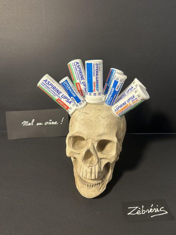 « Mal de crâne » objet rigolo du dimanche N*463 du #petitmuséerigolo de #zèbréric #Migraine