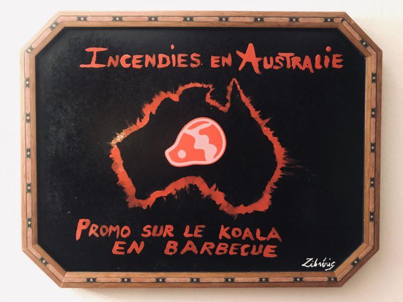 « Australian barbecue » – objet du dimanche – pièce N*292 du #PetitMuséeRigolo de #Zèbréric #humournoir #causeanimal #incendies #Australie #AustralianFires #Australia 