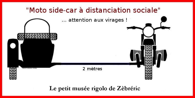 « Moto side-car à distanciation sociale » objet rigolo du dimanche N*308 #petitmuséerigolo #distanciationsociale #deconfinement #covid19 #coronavirus #moto #motards #sidecar