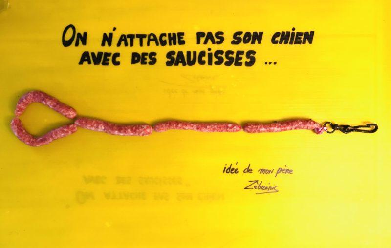 « Laisse en saucisses » objet rigolo du dimanche N*314 # petitmuséerigolo de #Zèbréric sur une idée de mon père..