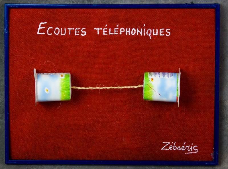 « Écoutes téléphoniques » objet rigolo du dimanche Pièce N°62 du #petitmuséerigolo de #zèbréric – #procès #NicolasSarkozy #PaulBismuth