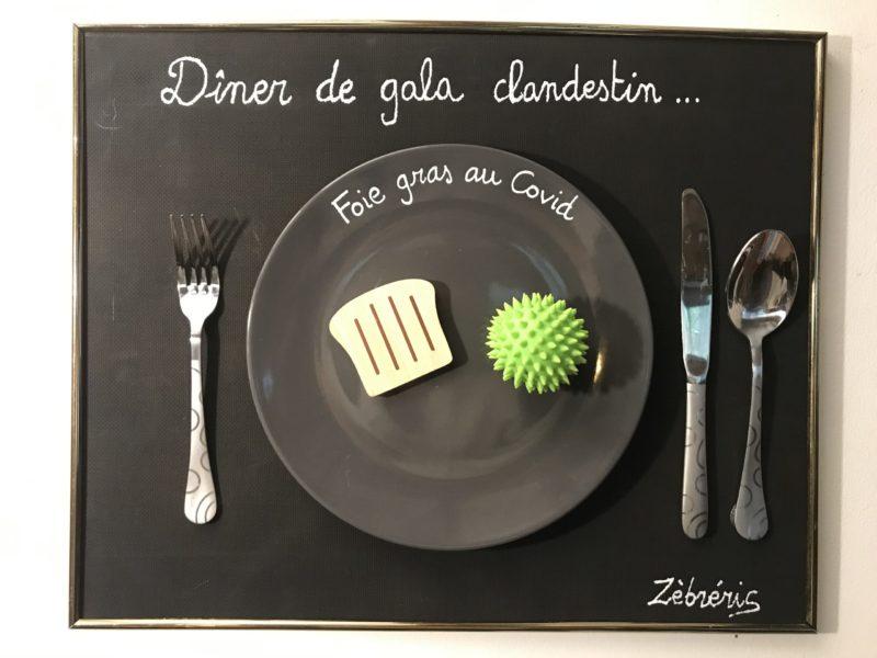 « Dîner de gala clandestin » objet rigolo du dimanche N*362 du #petitmuséerigolo de #zèbréric #DinersClandestins #dinerclandestin #COVID19 #gestesbarrieres