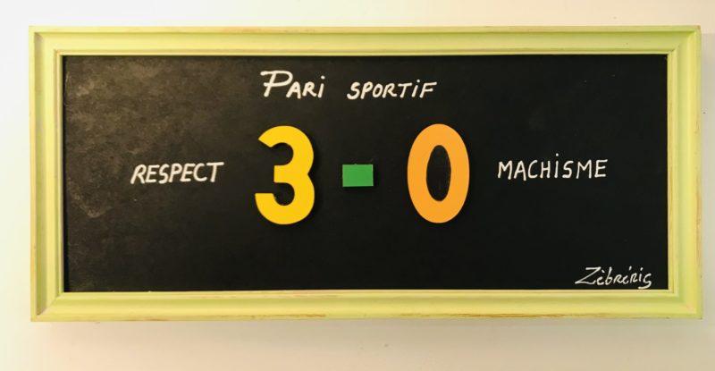 « Pari sportif » objet rigolo du dimanche N*360 du #petitmuséerigolo de #Zèbréric #pierremenes #respect #egalitefemmeshommes #sport #hommes #femmes #egalité #balancetonporc