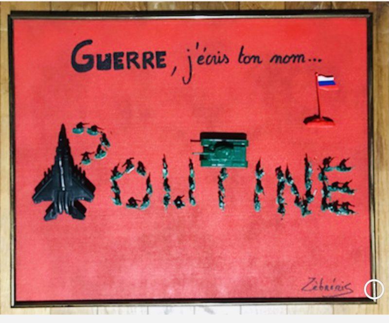 « Guerre en 7 lettres » objet du dimanche N*382 par #zébréric #ukraine #russie #stopwar #peace