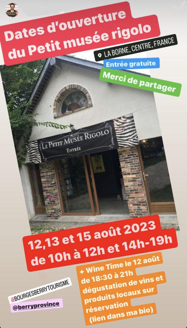 Dates d’ouverture + Wine Time sur réservation