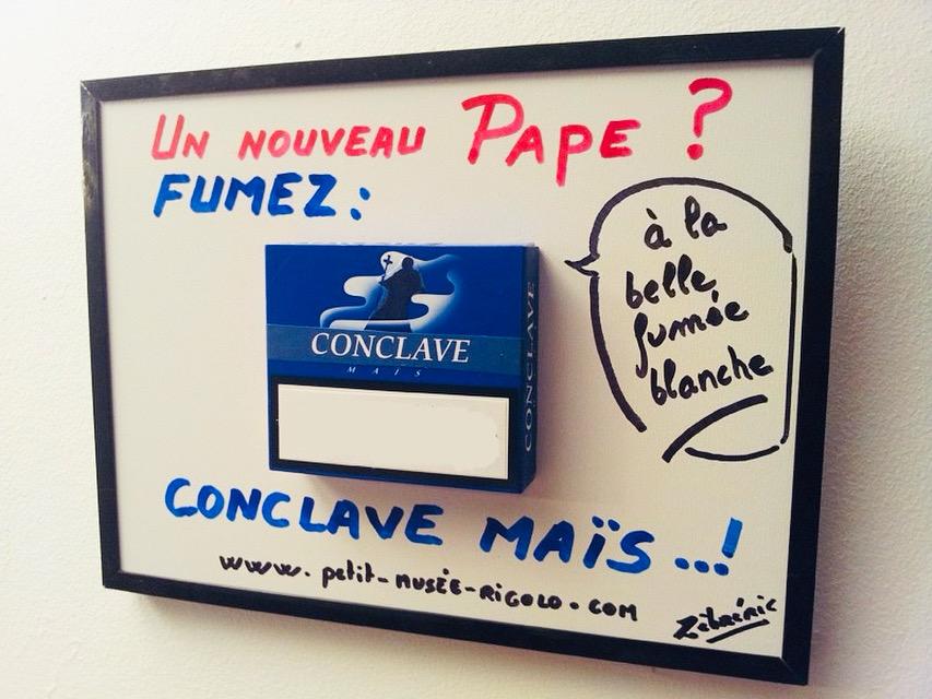 « La fumée blanche… » objet N*11/446 Le Petit Musée Rigolo de Zèbréric #petitmuséerigolo #zèbréric #Conclave #Pape #pope